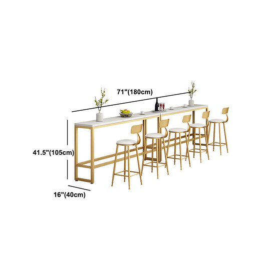 Contemporary Stone Top Bar Counter Rectangle Bar Counter with Trestle Base Clearhalo 'Bar Furniture' 'Bar Tables' 'bar_tables' 'furn' 'furn_bar_tables' 'Furniture' 'furniture_bar_tables' 'Kitchen & Dining Furniture' 4743990