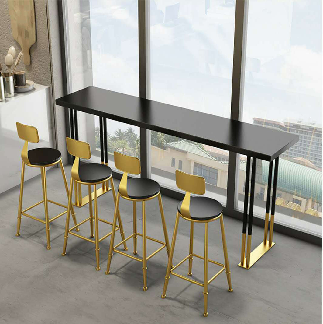 Solid Wood Bar Counter Traditional Luxury Rectangle Bar Counter with Sled Base Without Chairs Clearhalo 'Bar Furniture' 'Bar Tables' 'bar_tables' 'furn' 'furn_bar_tables' 'Furniture' 'furniture_bar_tables' 'Kitchen & Dining Furniture' 4743994