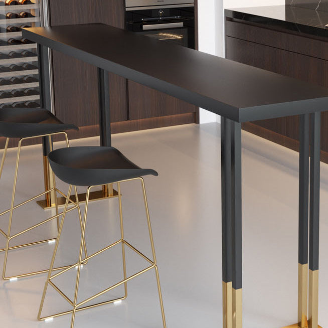 Solid Wood Bar Counter Traditional Luxury Rectangle Bar Counter with Sled Base Clearhalo 'Bar Furniture' 'Bar Tables' 'bar_tables' 'furn' 'furn_bar_tables' 'Furniture' 'furniture_bar_tables' 'Kitchen & Dining Furniture' 4743999