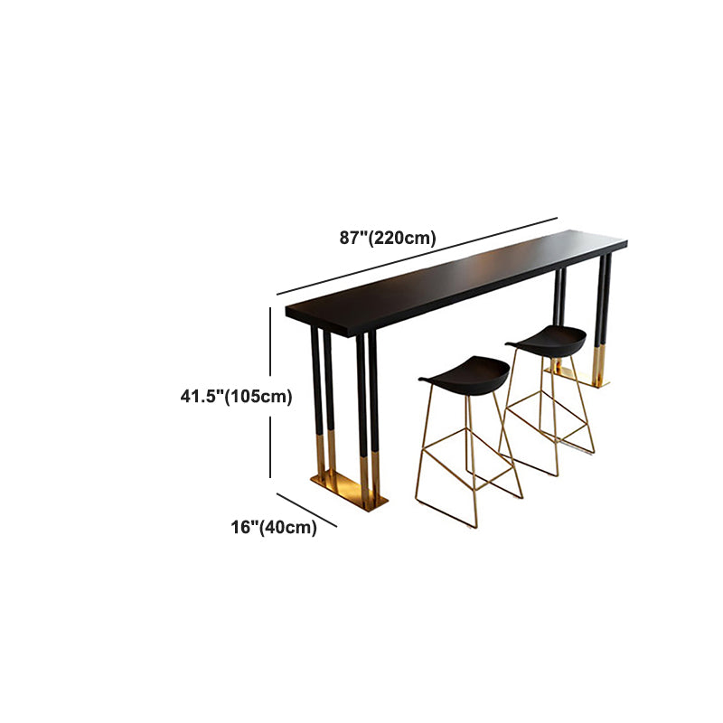 Solid Wood Bar Counter Traditional Luxury Rectangle Bar Counter with Sled Base Clearhalo 'Bar Furniture' 'Bar Tables' 'bar_tables' 'furn' 'furn_bar_tables' 'Furniture' 'furniture_bar_tables' 'Kitchen & Dining Furniture' 4744006