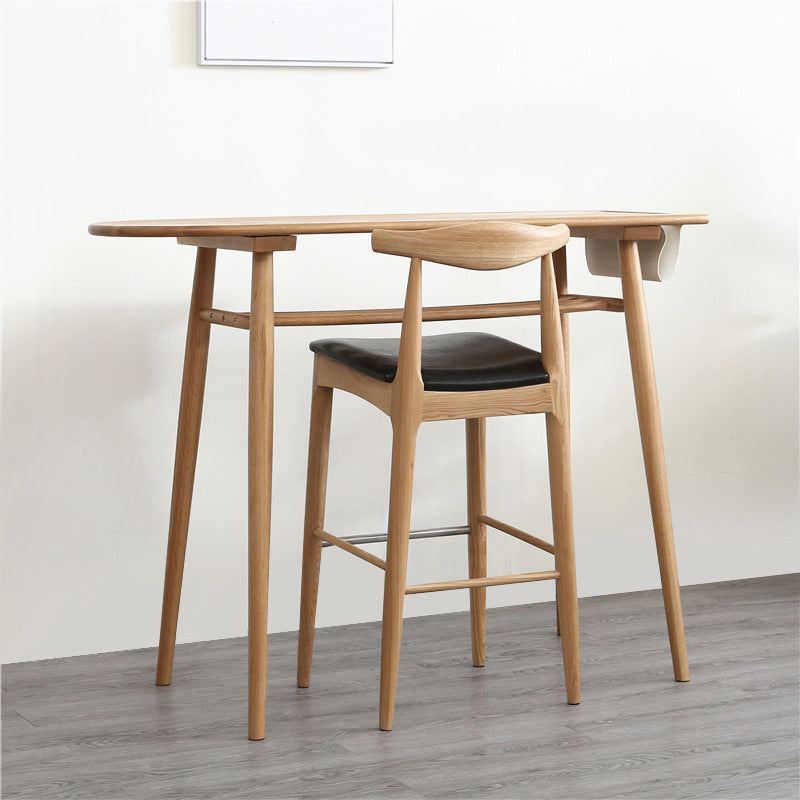 Solid Wood Top Bar Counter Contemporary Bar Counter with 4 Legs Clearhalo 'Bar Furniture' 'Bar Tables' 'bar_tables' 'Furniture' 'furniture_bar_tables' 'Kitchen & Dining Furniture' 4744010