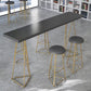 Pine Wood Top Bar Counter Traditional Luxury Rectangle Bar Counter with Sled Base 86.6"L x 15.7"W x 41.3"H Black Without Chairs Clearhalo 'Bar Furniture' 'Bar Tables' 'bar_tables' 'furn' 'furn_bar_tables' 'Furniture' 'furniture_bar_tables' 'Kitchen & Dining Furniture' 4744021