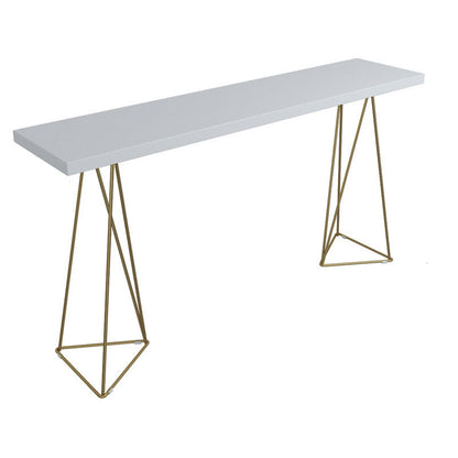 Pine Wood Top Bar Counter Traditional Luxury Rectangle Bar Counter with Sled Base White Without Chairs Clearhalo 'Bar Furniture' 'Bar Tables' 'bar_tables' 'furn' 'furn_bar_tables' 'Furniture' 'furniture_bar_tables' 'Kitchen & Dining Furniture' 4744025