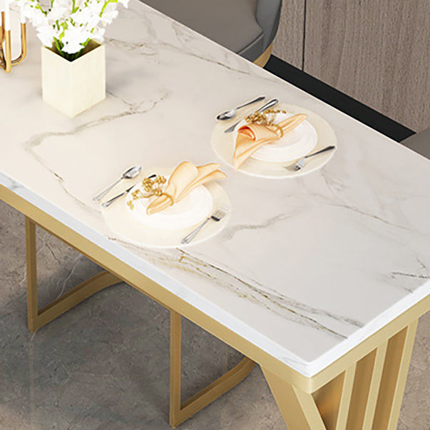 Contemporary Stone Top Bar Counter Rectangle Bar Counter with Sled Base Clearhalo 'Bar Furniture' 'Bar Tables' 'bar_tables' 'furn' 'furn_bar_tables' 'Furniture' 'furniture_bar_tables' 'Kitchen & Dining Furniture' 4744042