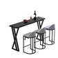 Contemporary Stone Top Bar Counter Rectangle Bar Counter with Sled Base Black Without Chairs Clearhalo 'Bar Furniture' 'Bar Tables' 'bar_tables' 'furn' 'furn_bar_tables' 'Furniture' 'furniture_bar_tables' 'Kitchen & Dining Furniture' 4744046