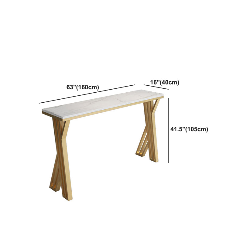 Contemporary Stone Top Bar Counter Rectangle Bar Counter with Sled Base Clearhalo 'Bar Furniture' 'Bar Tables' 'bar_tables' 'furn' 'furn_bar_tables' 'Furniture' 'furniture_bar_tables' 'Kitchen & Dining Furniture' 4744056