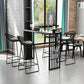Stone Top Bar Counter Contemporary Rectangle Bar Counter with Sled Base Black Without Chairs Clearhalo 'Bar Furniture' 'Bar Tables' 'bar_tables' 'furn' 'furn_bar_tables' 'Furniture' 'furniture_bar_tables' 'Kitchen & Dining Furniture' 4744062