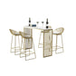 Stone Top Bar Counter Contemporary Rectangle Bar Counter with Sled Base 55.1"L x 15.7"W x 41.3"H White Without Chairs Clearhalo 'Bar Furniture' 'Bar Tables' 'bar_tables' 'furn' 'furn_bar_tables' 'Furniture' 'furniture_bar_tables' 'Kitchen & Dining Furniture' 4744063