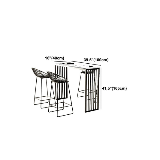 Stone Top Bar Counter Contemporary Rectangle Bar Counter with Sled Base Clearhalo 'Bar Furniture' 'Bar Tables' 'bar_tables' 'furn' 'furn_bar_tables' 'Furniture' 'furniture_bar_tables' 'Kitchen & Dining Furniture' 4744067