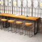 Solid Wood Top Bar Counter Industrial Rectangle Bar Counter with Sled Base 70.9"L x 15.7"W x 41.3"H Without Chairs Clearhalo 'Bar Furniture' 'Bar Tables' 'bar_tables' 'furn' 'furn_bar_tables' 'Furniture' 'furniture_bar_tables' 'Kitchen & Dining Furniture' 4744081