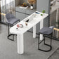 Stone Top Bar Dining Table Contemporary White Bar Dining Table with 3 Legs 74.8"L x 15.7"W x 41.3"H White Without Chairs Clearhalo 'Bar Furniture' 'Bar Tables' 'bar_tables' 'furn' 'furn_bar_tables' 'Furniture' 'furniture_bar_tables' 'Kitchen & Dining Furniture' 4744093