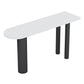Stone Top Bar Dining Table Contemporary White Bar Dining Table with 3 Legs 78.7"L x 15.7"W x 41.3"H Black Without Chairs Clearhalo 'Bar Furniture' 'Bar Tables' 'bar_tables' 'furn' 'furn_bar_tables' 'Furniture' 'furniture_bar_tables' 'Kitchen & Dining Furniture' 4744096