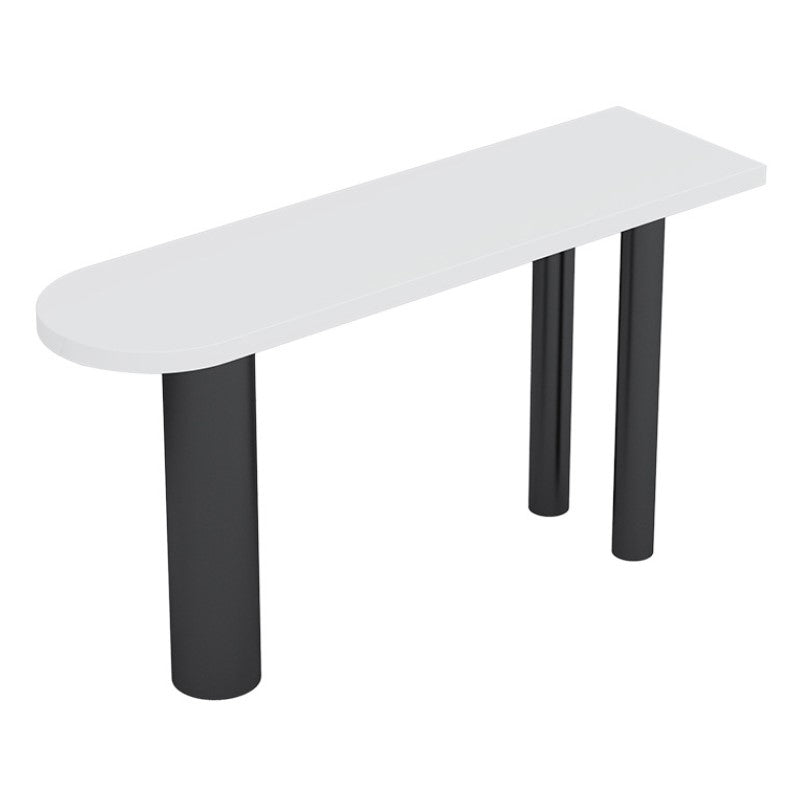 Stone Top Bar Dining Table Contemporary White Bar Dining Table with 3 Legs 78.7"L x 15.7"W x 41.3"H Black Without Chairs Clearhalo 'Bar Furniture' 'Bar Tables' 'bar_tables' 'furn' 'furn_bar_tables' 'Furniture' 'furniture_bar_tables' 'Kitchen & Dining Furniture' 4744096