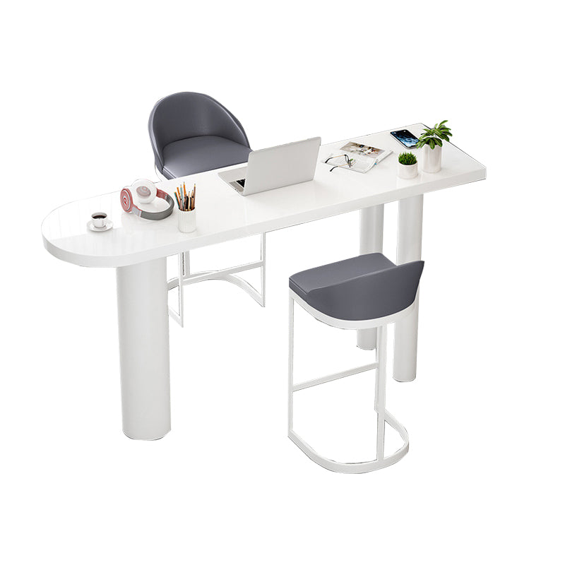 Stone Top Bar Dining Table Contemporary White Bar Dining Table with 3 Legs Clearhalo 'Bar Furniture' 'Bar Tables' 'bar_tables' 'furn' 'furn_bar_tables' 'Furniture' 'furniture_bar_tables' 'Kitchen & Dining Furniture' 4744100