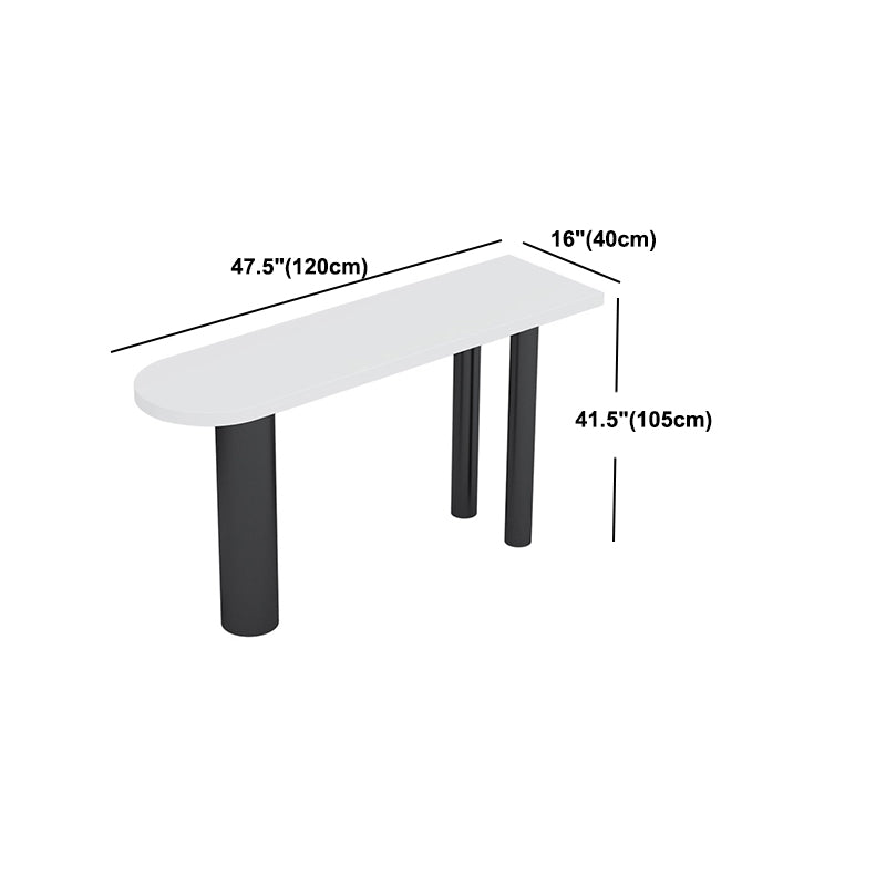 Stone Top Bar Dining Table Contemporary White Bar Dining Table with 3 Legs Clearhalo 'Bar Furniture' 'Bar Tables' 'bar_tables' 'furn' 'furn_bar_tables' 'Furniture' 'furniture_bar_tables' 'Kitchen & Dining Furniture' 4744101