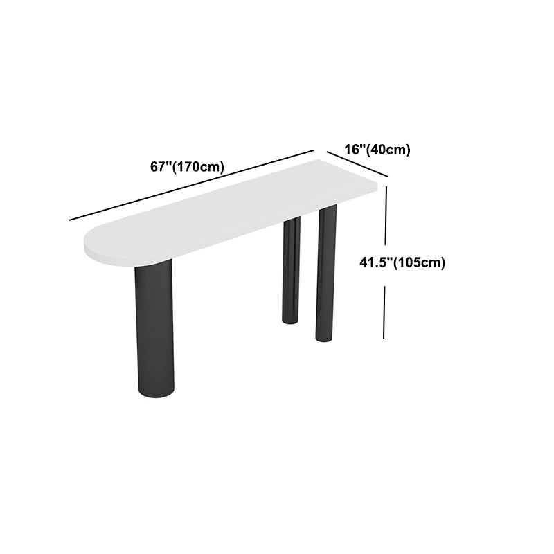 Stone Top Bar Dining Table Contemporary White Bar Dining Table with 3 Legs Clearhalo 'Bar Furniture' 'Bar Tables' 'bar_tables' 'furn' 'furn_bar_tables' 'Furniture' 'furniture_bar_tables' 'Kitchen & Dining Furniture' 4744106