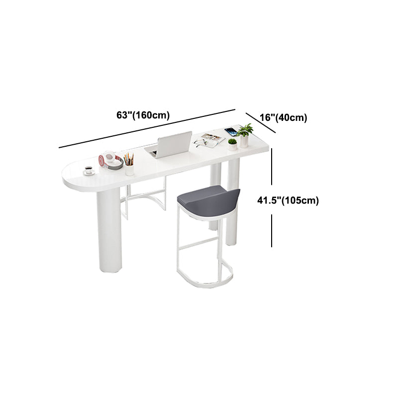 Stone Top Bar Dining Table Contemporary White Bar Dining Table with 3 Legs Clearhalo 'Bar Furniture' 'Bar Tables' 'bar_tables' 'furn' 'furn_bar_tables' 'Furniture' 'furniture_bar_tables' 'Kitchen & Dining Furniture' 4744115