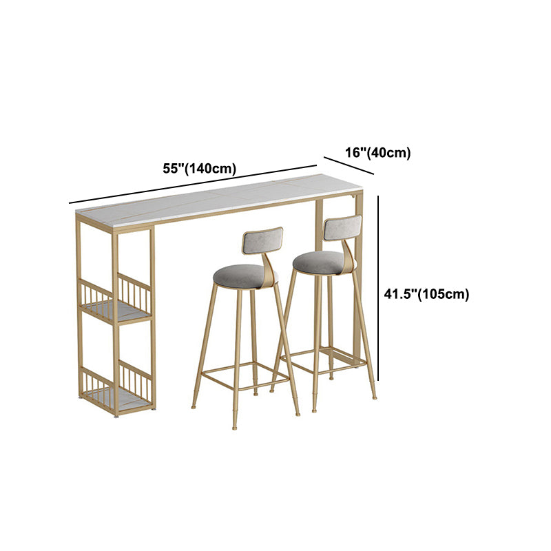 Stone Top Bar Dining Table Industrial Rectangle Bar Dining Table with Sled Base Clearhalo 'Bar Furniture' 'Bar Tables' 'bar_tables' 'furn' 'furn_bar_tables' 'Furniture' 'furniture_bar_tables' 'Kitchen & Dining Furniture' 4744136
