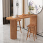 Solid Wood Bar Dining Table Contemporary Bar Table with Sled Base 55.1"L x 17.7"W x 41.3"H Brown Without Chairs Clearhalo 'Bar Furniture' 'Bar Tables' 'bar_tables' 'furn' 'furn_bar_tables' 'Furniture' 'furniture_bar_tables' 'Kitchen & Dining Furniture' 4744141