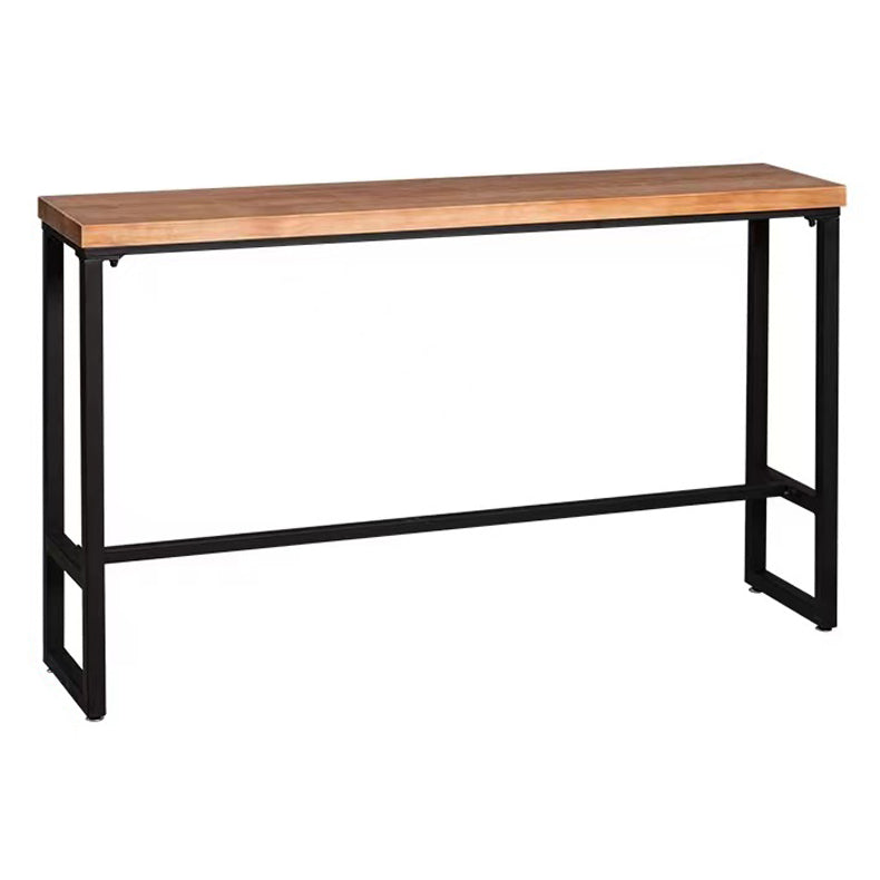 Solid Wood Bar Dining Table Industrial Bar Dining Table with Trestle Base Without Chairs Clearhalo 'Bar Furniture' 'Bar Tables' 'bar_tables' 'furn' 'furn_bar_tables' 'Furniture' 'furniture_bar_tables' 'Kitchen & Dining Furniture' 4744175