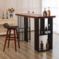 Solid Wood Bar Dining Table Industrial Bar Dining Table with Double Pedestal Base 78.7"L x 23.6"W x 41.3"H Without Chairs Clearhalo 'Bar Furniture' 'Bar Tables' 'bar_tables' 'furn' 'furn_bar_tables' 'Furniture' 'furniture_bar_tables' 'Kitchen & Dining Furniture' 4744188