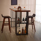 Solid Wood Bar Dining Table Industrial Bar Dining Table with Double Pedestal Base 70.9"L x 23.6"W x 41.3"H Without Chairs Clearhalo 'Bar Furniture' 'Bar Tables' 'bar_tables' 'furn' 'furn_bar_tables' 'Furniture' 'furniture_bar_tables' 'Kitchen & Dining Furniture' 4744189
