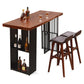 Solid Wood Bar Dining Table Industrial Bar Dining Table with Double Pedestal Base Clearhalo 'Bar Furniture' 'Bar Tables' 'bar_tables' 'furn' 'furn_bar_tables' 'Furniture' 'furniture_bar_tables' 'Kitchen & Dining Furniture' 4744197