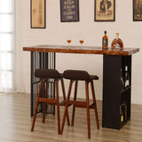 Solid Wood Bar Dining Table Industrial Bar Dining Table with Double Pedestal Base Clearhalo 'Bar Furniture' 'Bar Tables' 'bar_tables' 'furn' 'furn_bar_tables' 'Furniture' 'furniture_bar_tables' 'Kitchen & Dining Furniture' 4744200
