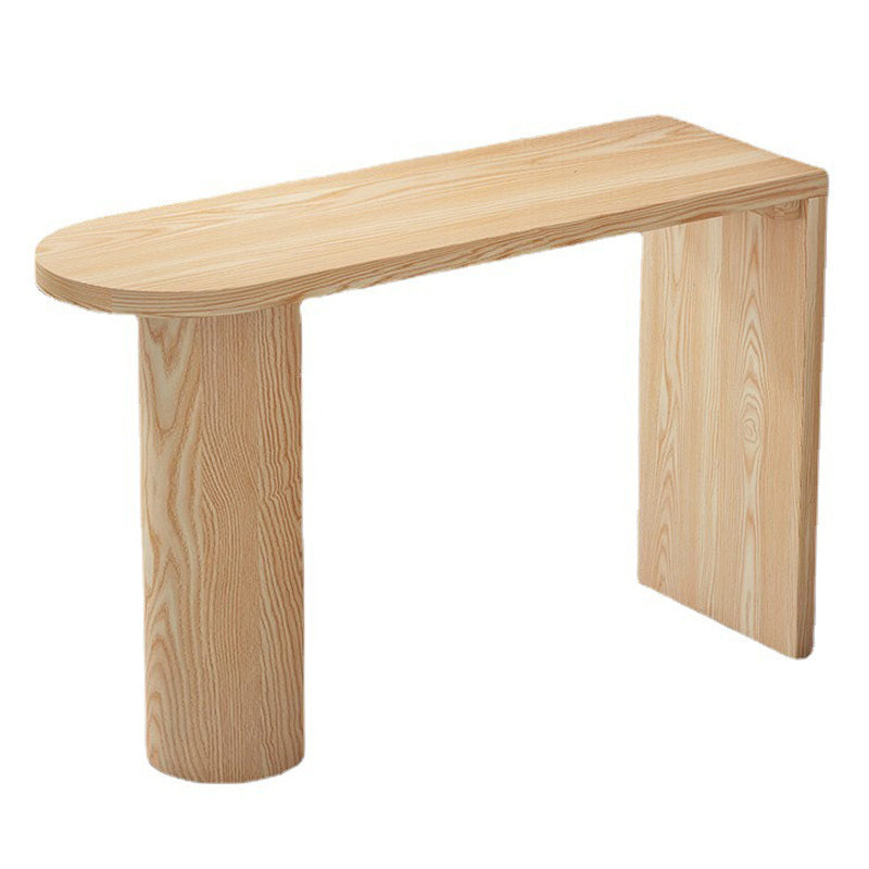Pine Wood Bar Dining Table Contemporary Bar Table with Sled Base Natural Without Chairs Clearhalo 'Bar Furniture' 'Bar Tables' 'bar_tables' 'furn' 'furn_bar_tables' 'Furniture' 'furniture_bar_tables' 'Kitchen & Dining Furniture' 4744214