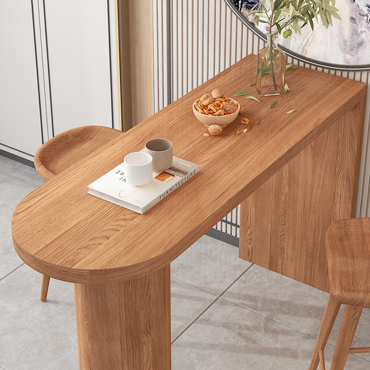 Pine Wood Bar Dining Table Contemporary Bar Table with Sled Base Clearhalo 'Bar Furniture' 'Bar Tables' 'bar_tables' 'furn' 'furn_bar_tables' 'Furniture' 'furniture_bar_tables' 'Kitchen & Dining Furniture' 4744217