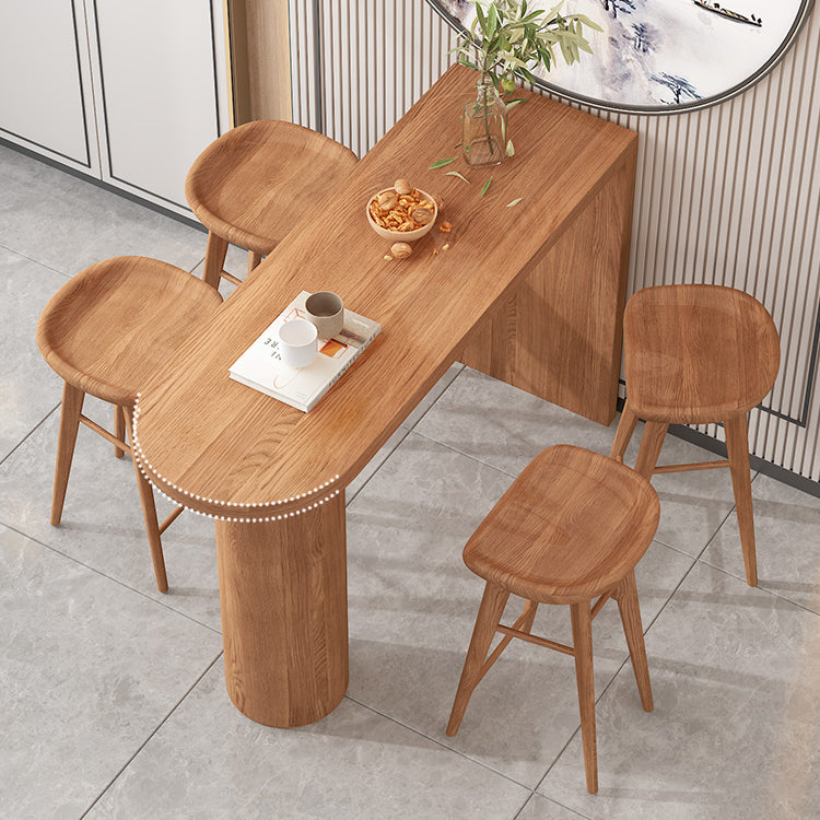 Pine Wood Bar Dining Table Contemporary Bar Table with Sled Base Clearhalo 'Bar Furniture' 'Bar Tables' 'bar_tables' 'furn' 'furn_bar_tables' 'Furniture' 'furniture_bar_tables' 'Kitchen & Dining Furniture' 4744222