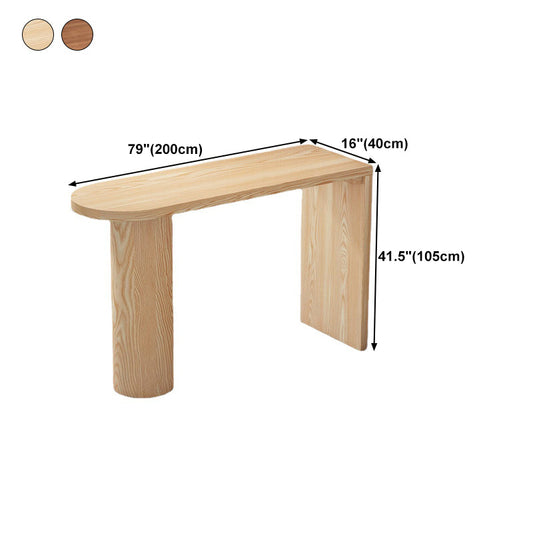 Pine Wood Bar Dining Table Contemporary Bar Table with Sled Base Clearhalo 'Bar Furniture' 'Bar Tables' 'bar_tables' 'furn' 'furn_bar_tables' 'Furniture' 'furniture_bar_tables' 'Kitchen & Dining Furniture' 4744228