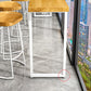 Pine Wood Bar Dining Table Industrial Bar Dining Table with Sled Base in White Clearhalo 'Bar Furniture' 'Bar Tables' 'bar_tables' 'furn' 'furn_bar_tables' 'Furniture' 'furniture_bar_tables' 'Kitchen & Dining Furniture' 4744235