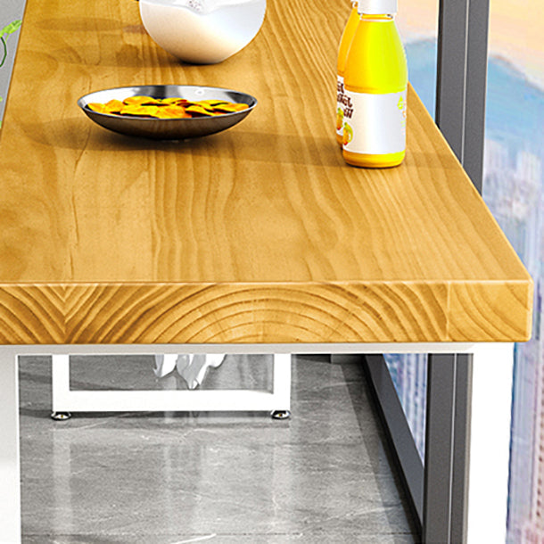 Pine Wood Bar Dining Table Industrial Bar Dining Table with Sled Base in White Clearhalo 'Bar Furniture' 'Bar Tables' 'bar_tables' 'furn' 'furn_bar_tables' 'Furniture' 'furniture_bar_tables' 'Kitchen & Dining Furniture' 4744236