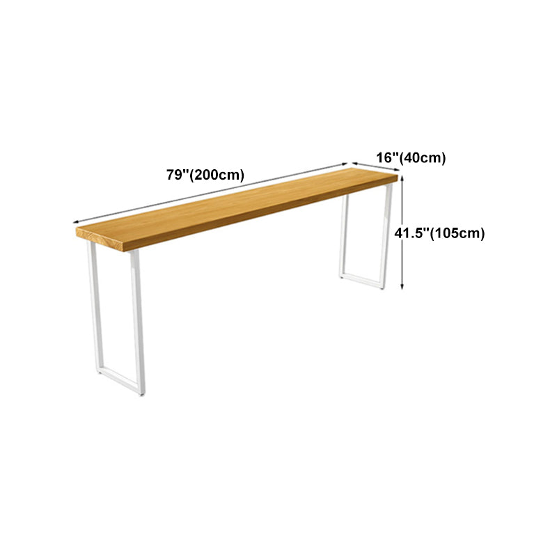 Pine Wood Bar Dining Table Industrial Bar Dining Table with Sled Base in White Clearhalo 'Bar Furniture' 'Bar Tables' 'bar_tables' 'furn' 'furn_bar_tables' 'Furniture' 'furniture_bar_tables' 'Kitchen & Dining Furniture' 4744244