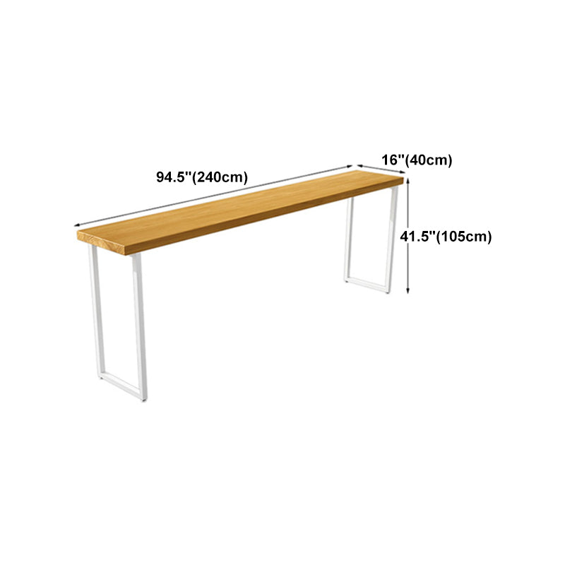 Pine Wood Bar Dining Table Industrial Bar Dining Table with Sled Base in White Clearhalo 'Bar Furniture' 'Bar Tables' 'bar_tables' 'furn' 'furn_bar_tables' 'Furniture' 'furniture_bar_tables' 'Kitchen & Dining Furniture' 4744246
