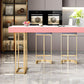 Stone Top Bar Dining Table Traditional Luxury Rectangle Bar Table with Sled Base Clearhalo 'Bar Furniture' 'Bar Tables' 'bar_tables' 'furn' 'furn_bar_tables' 'Furniture' 'furniture_bar_tables' 'Kitchen & Dining Furniture' 4744258
