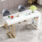 Stone Top Bar Dining Table Traditional Luxury Rectangle Bar Table with Sled Base Clearhalo 'Bar Furniture' 'Bar Tables' 'bar_tables' 'furn' 'furn_bar_tables' 'Furniture' 'furniture_bar_tables' 'Kitchen & Dining Furniture' 4744259