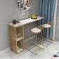 Stone Top Bar Table Traditional Luxury Rectangle Bar Table with Sled Base 63"L x 15.7"W x 41.3"H Gold Without Chairs Clearhalo 'Bar Furniture' 'Bar Tables' 'bar_tables' 'furn' 'furn_bar_tables' 'Furniture' 'furniture_bar_tables' 'Kitchen & Dining Furniture' 4744274