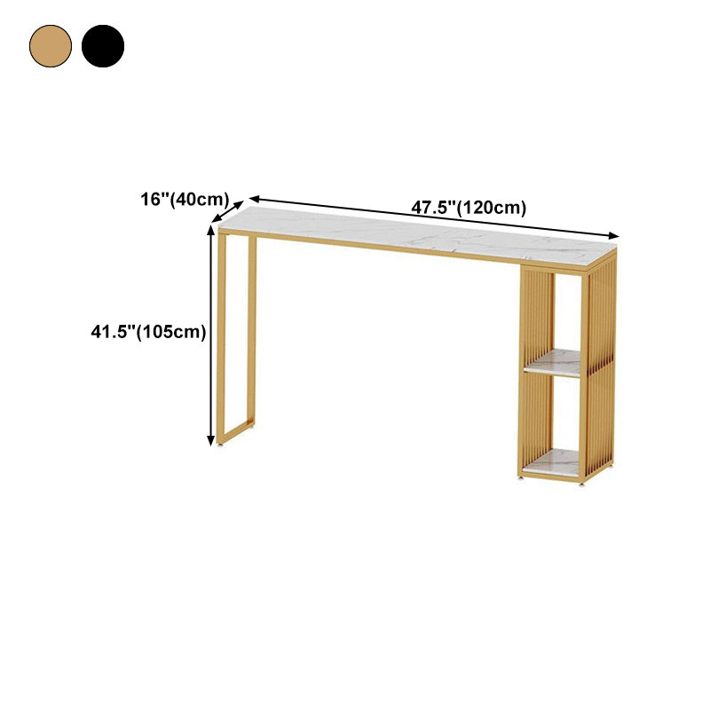 Stone Top Bar Table Traditional Luxury Rectangle Bar Table with Sled Base Clearhalo 'Bar Furniture' 'Bar Tables' 'bar_tables' 'furn' 'furn_bar_tables' 'Furniture' 'furniture_bar_tables' 'Kitchen & Dining Furniture' 4744281