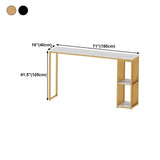 Stone Top Bar Table Traditional Luxury Rectangle Bar Table with Sled Base Clearhalo 'Bar Furniture' 'Bar Tables' 'bar_tables' 'furn' 'furn_bar_tables' 'Furniture' 'furniture_bar_tables' 'Kitchen & Dining Furniture' 4744284