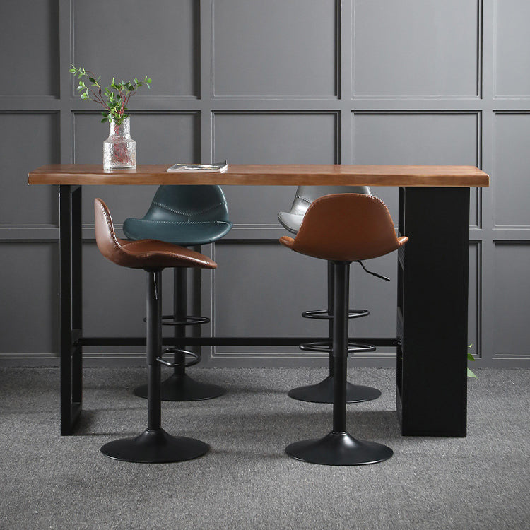 Pine Wood Bar Dining Table Industrial Bar Dining Table with Sled Base 70.9"L x 19.7"W x 41.3"H Without Chairs Clearhalo 'Bar Furniture' 'Bar Tables' 'bar_tables' 'furn' 'furn_bar_tables' 'Furniture' 'furniture_bar_tables' 'Kitchen & Dining Furniture' 4744287