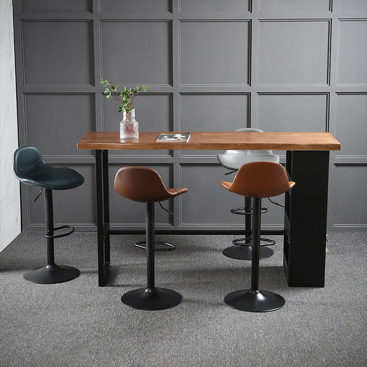 Pine Wood Bar Dining Table Industrial Bar Dining Table with Sled Base 47.2"L x 19.7"W x 41.3"H Without Chairs Clearhalo 'Bar Furniture' 'Bar Tables' 'bar_tables' 'furn' 'furn_bar_tables' 'Furniture' 'furniture_bar_tables' 'Kitchen & Dining Furniture' 4744288