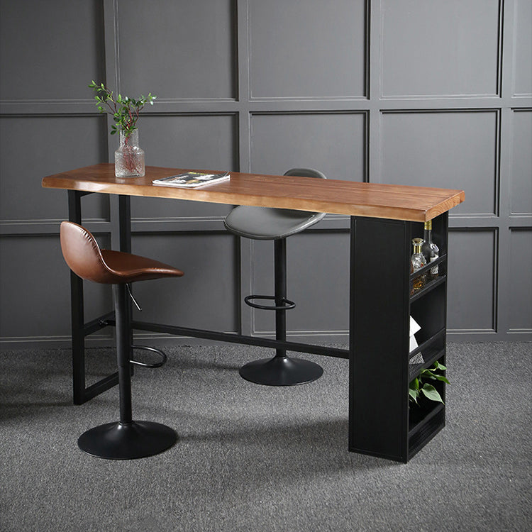 Pine Wood Bar Dining Table Industrial Bar Dining Table with Sled Base Clearhalo 'Bar Furniture' 'Bar Tables' 'bar_tables' 'furn' 'furn_bar_tables' 'Furniture' 'furniture_bar_tables' 'Kitchen & Dining Furniture' 4744294