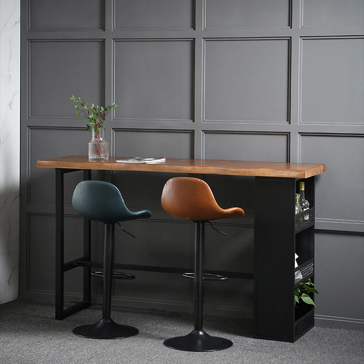 Pine Wood Bar Dining Table Industrial Bar Dining Table with Sled Base Clearhalo 'Bar Furniture' 'Bar Tables' 'bar_tables' 'furn' 'furn_bar_tables' 'Furniture' 'furniture_bar_tables' 'Kitchen & Dining Furniture' 4744295