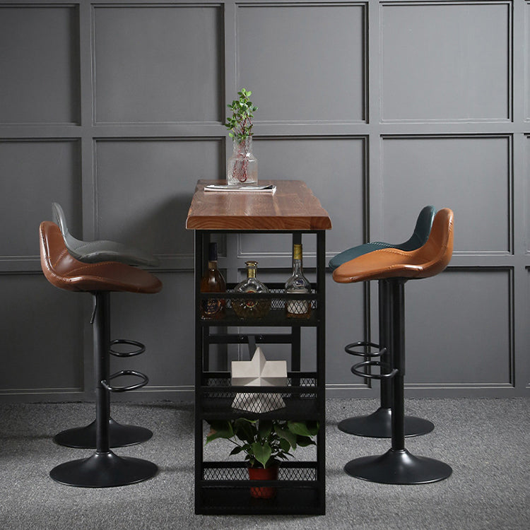 Pine Wood Bar Dining Table Industrial Bar Dining Table with Sled Base Clearhalo 'Bar Furniture' 'Bar Tables' 'bar_tables' 'furn' 'furn_bar_tables' 'Furniture' 'furniture_bar_tables' 'Kitchen & Dining Furniture' 4744296