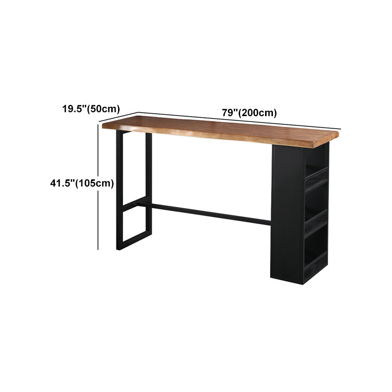 Pine Wood Bar Dining Table Industrial Bar Dining Table with Sled Base Clearhalo 'Bar Furniture' 'Bar Tables' 'bar_tables' 'furn' 'furn_bar_tables' 'Furniture' 'furniture_bar_tables' 'Kitchen & Dining Furniture' 4744302