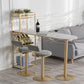 Stone Top Bar Dining Table Traditional Luxury Bar Table with Double Pedestal Base 78.7"L x 15.7"W x 41.3"H Gold Clearhalo 'Bar Furniture' 'Bar Tables' 'bar_tables' 'Furniture' 'furniture_bar_tables' 'Kitchen & Dining Furniture' 4744306