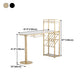 Stone Top Bar Dining Table Traditional Luxury Bar Table with Double Pedestal Base Clearhalo 'Bar Furniture' 'Bar Tables' 'bar_tables' 'Furniture' 'furniture_bar_tables' 'Kitchen & Dining Furniture' 4744318