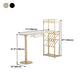 Stone Top Bar Dining Table Traditional Luxury Bar Table with Double Pedestal Base Clearhalo 'Bar Furniture' 'Bar Tables' 'bar_tables' 'Furniture' 'furniture_bar_tables' 'Kitchen & Dining Furniture' 4744321